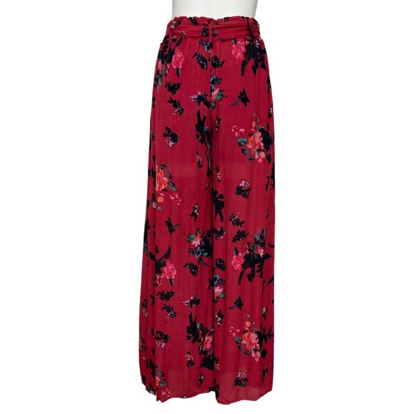 Free People FP One Aloha Wide Leg Pant S Red Floral - Picture 2 of 12